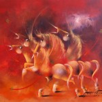 Igra, ulje na platnu, 64x80 cm, sertifikat, Janos Mesaros, 900 eura  - EKSKLUZIVNO!!!